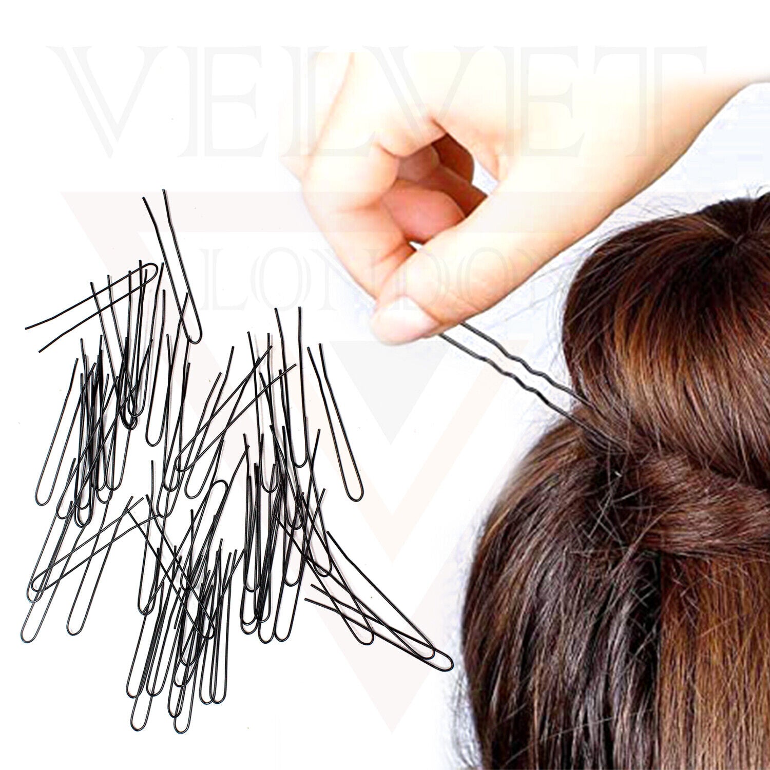 50x U Pins Black Hair Bun Pins Metal Hair Styling Accessories Grip Pin For Women