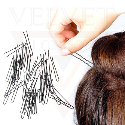 50x U Pins Black Hair Bun Pins Metal Hair Styling Accessories Grip Pin For Women