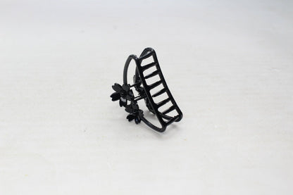 Matte Hair Claw Clip Metal Flower Clutcher Non-slip Frosted Barrette Jaw Clamp