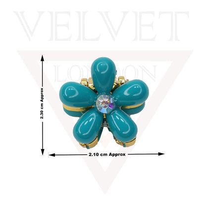 3x Mini Flower Hair Claw Drop Pearl Diamond Non-Slip Hair Jaw Hair Clips Pins UK