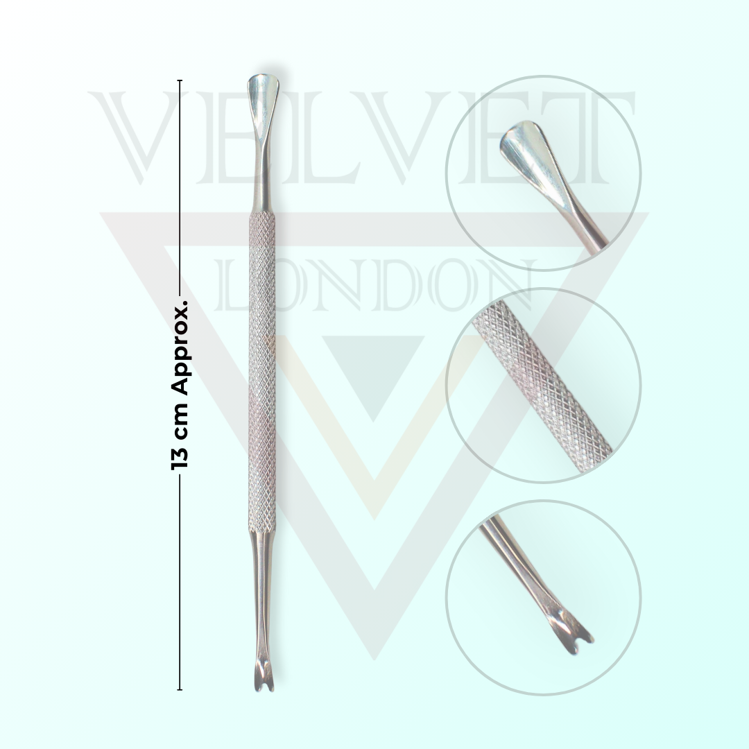Cuticle Pusher Stainless Steel Dual Head Nail Scraper for uv Gel Nails 3pcs New