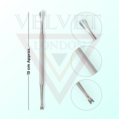 Cuticle Pusher Stainless Steel Dual Head Nail Scraper for uv Gel Nails 3pcs New