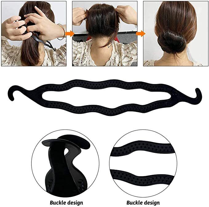 4Pcs Hair Braid Ponytail Maker Styling Tool Loop/Bun Maker Comb Topsy Convey