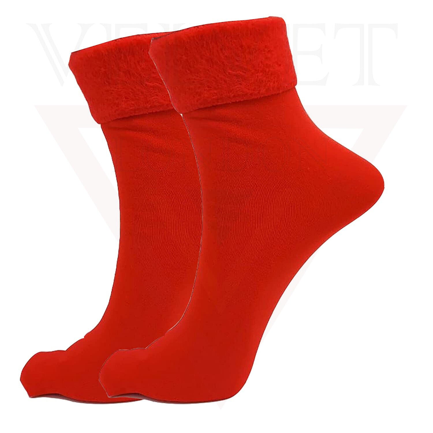 Velvet Socks Winter Warm Cosy Stylist Latest Thumb Thermal Soft Red Printed Sock