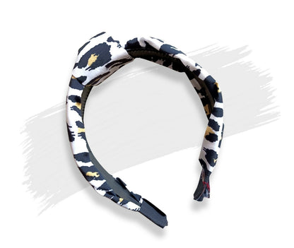 Girls Leopard Print Chiffon Wide Kids Hair Bands Knotted Headband Lady Hair Hoop
