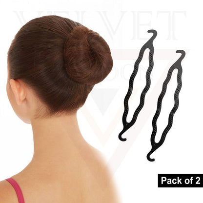 2x Twist Hair Styling Clips Roller Stick Easy Hair Bun Maker Hair Styling Tools
