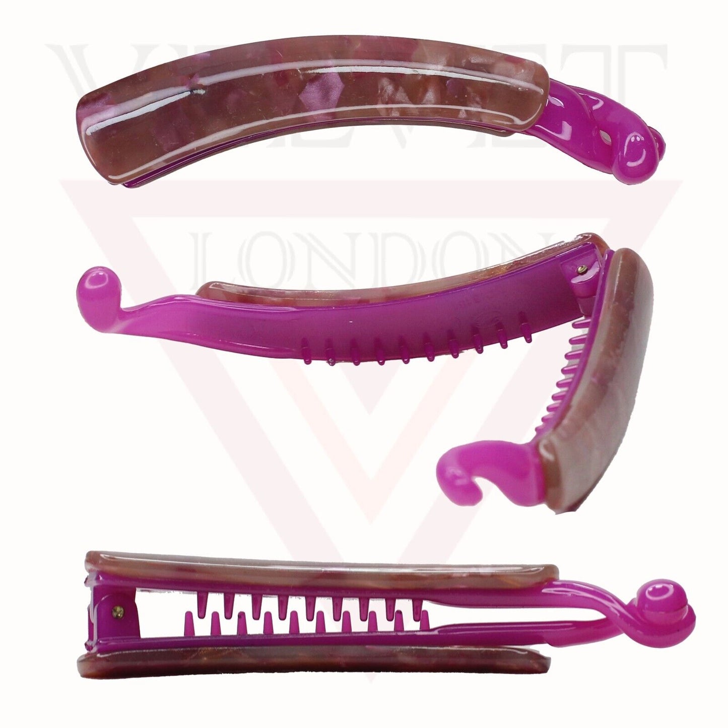 Banana Hair Clip Marbal Print Clamp Non-Slip Ponytail Holder Grip Pin Clutcher 