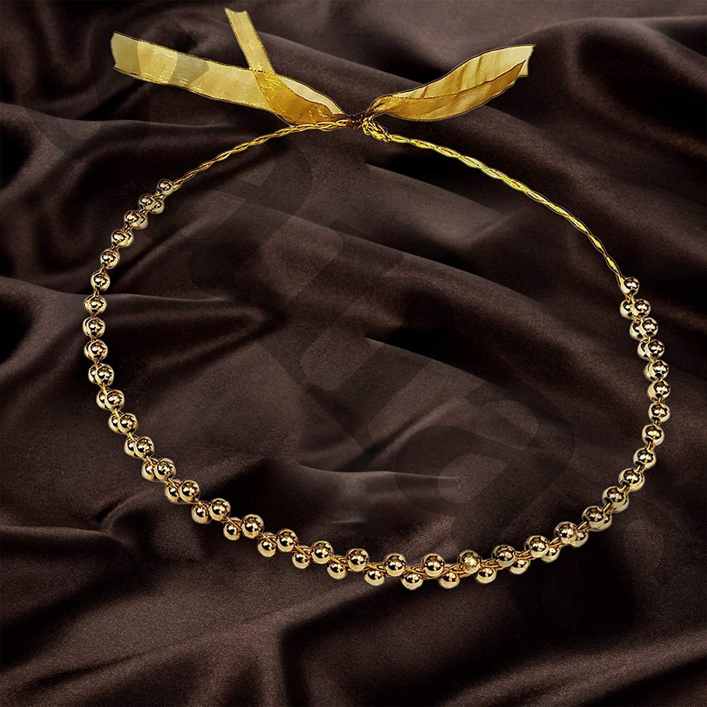 Tiara Crown Headbands Twin Small Pearl With Wire Hair Band Ribbon Party Wedding