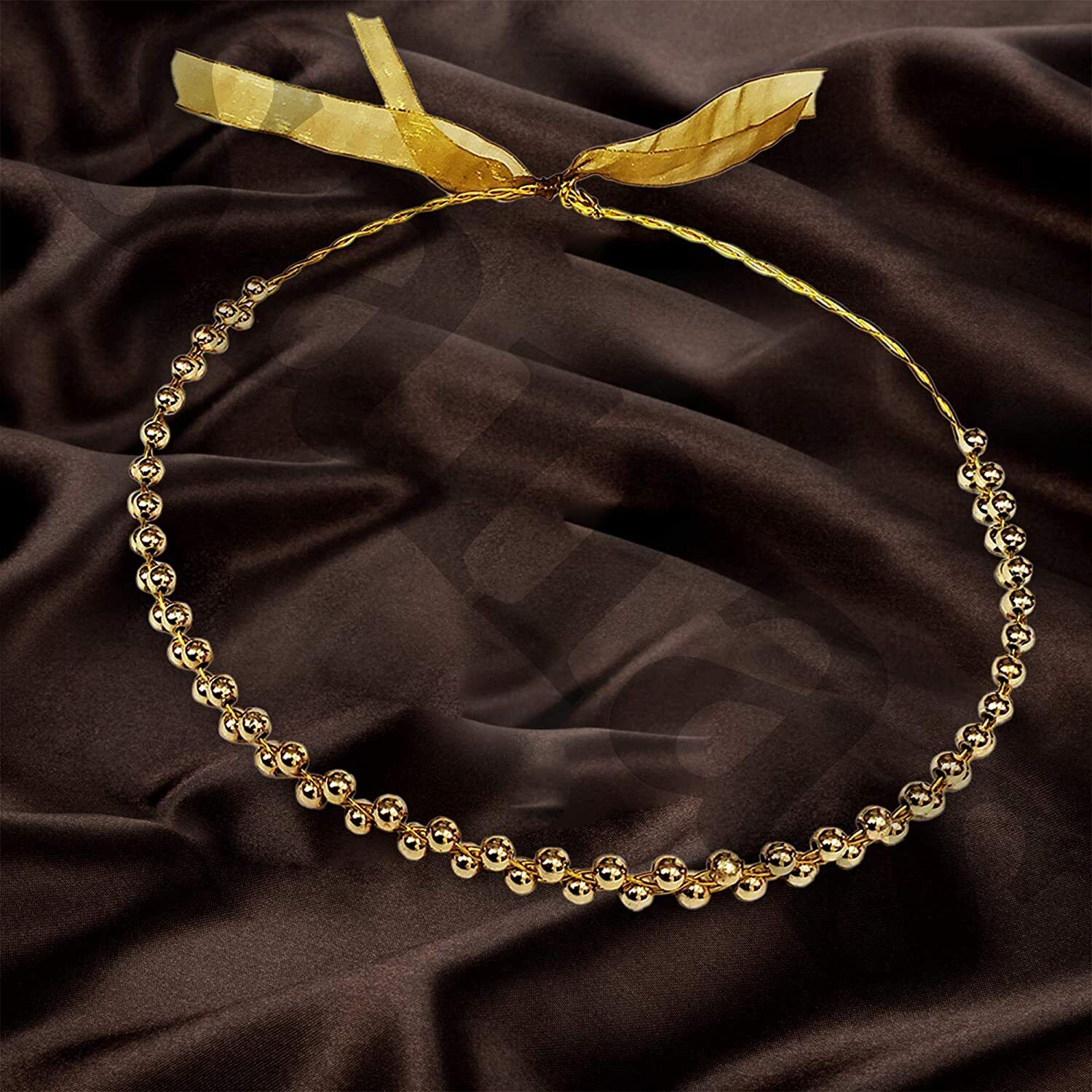 Tiara Crown Headbands Twin Small Pearl With Wire Hair Band Ribbon Party Wedding