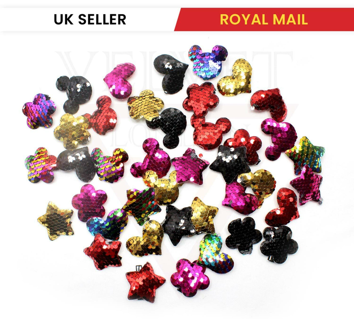 5x Girls Sparkly Pairs Babies Sequence Pin Cute Hair Clips Metal Snap Barrettes 