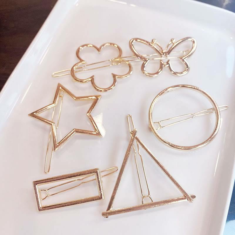 Golden Hair Clip Metal Hair Pin French Sliders Minimalist Clip Barrettes Grips 