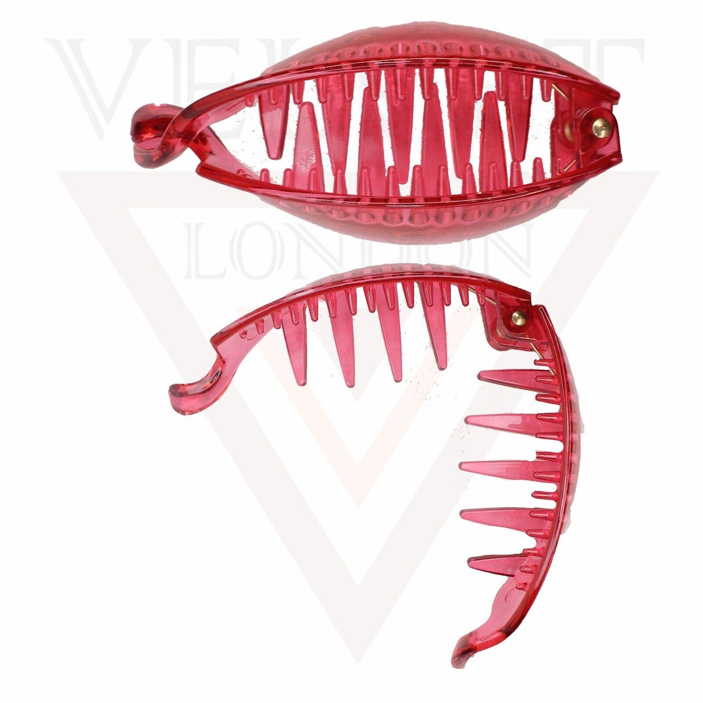 Banana Clip Transparent Oval Hair Clips Comb Ponytail Holder Non-Silp Grip Clamp