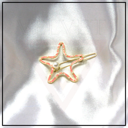 Hair Clips Star Shape Pearl Korean Snap Clips Slider Grips Pins Hair Accessories