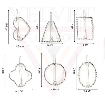 Hair Clips Clamp Silver Wava Metal Hair Pin Sliders Korean Clips Grip