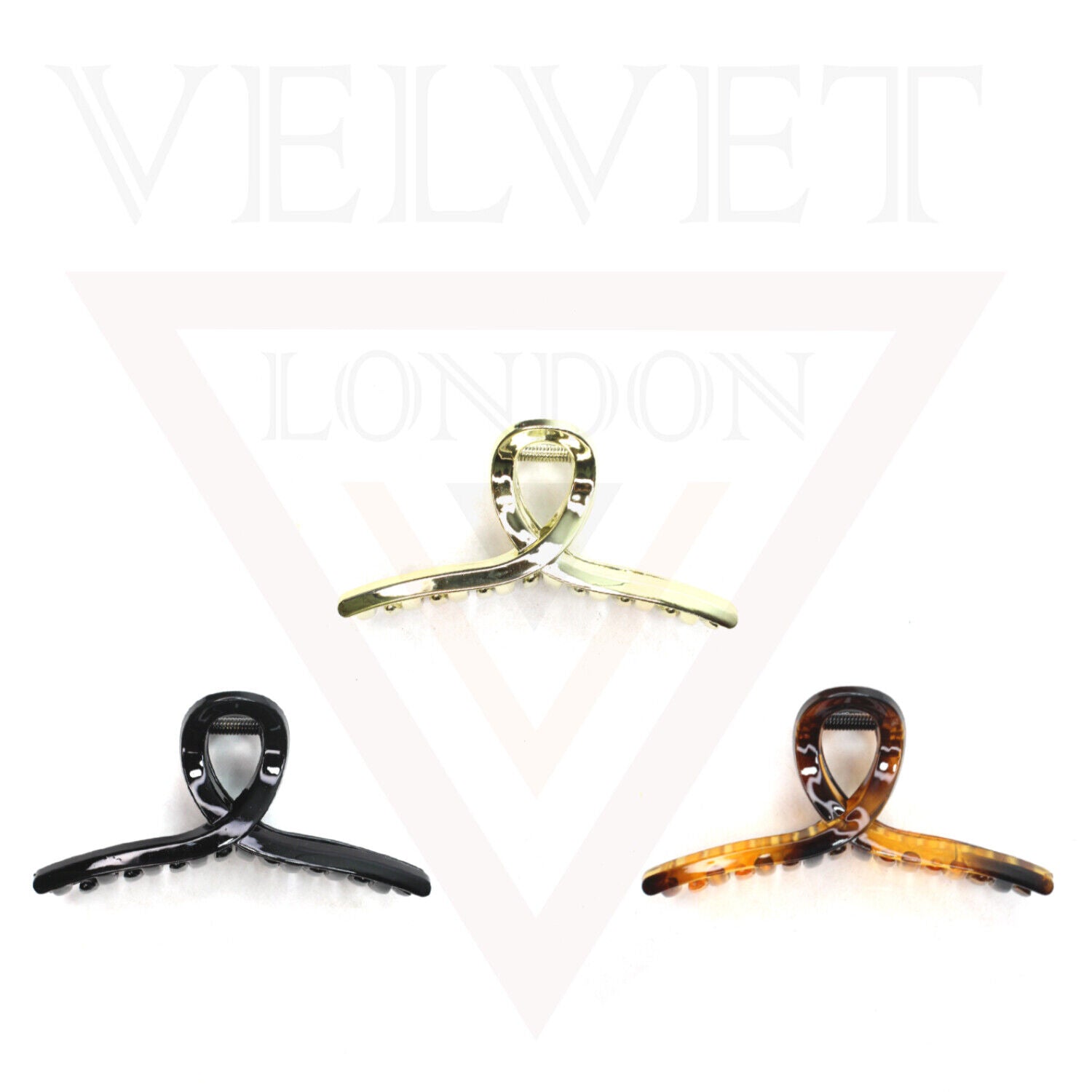 3x Knot Shape Hair Claw Black Golden Brown Hair Jaw Clamp Butterfly Hair Clips 