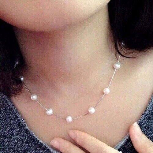 Pearl Necklace Golden Chain Choker Vintage Wedding Bridal Jewelry Gift For Her