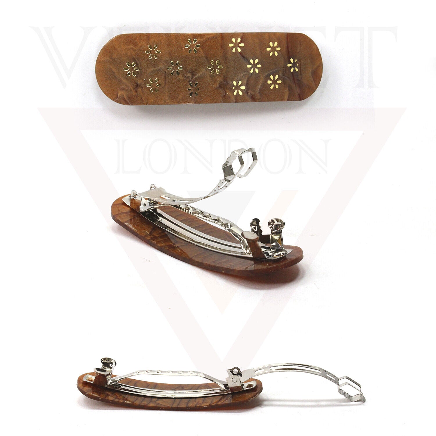 Flower Hair Clip Snap Hair Barrettes Classic Automatic Acrylic Tortoise Clip Pin