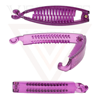Banana Clip Transparent Non-Slip Fishtail Ponytail Holder Hair Clips Clamp Comb