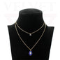 Trendy Golden Multi Layer Chain Necklace Oxidised Evil Eye Pendant Beachwear