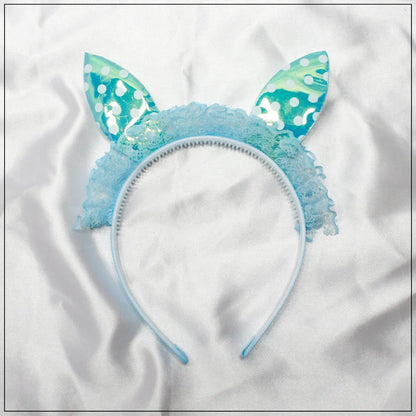 Partywear Rabbit Ear Hair Band Headbands Babie Non-Slip Fabric Ribbon Hair Hoop 