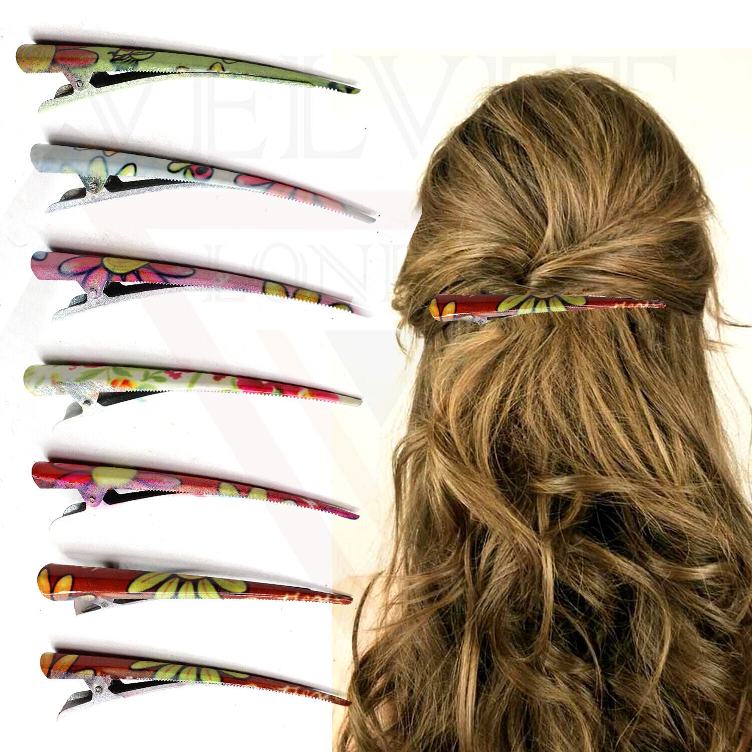 Hair Clip Duckbill Flower Metal Crocodile Barrettes Teeth Long Styling Hair Clip