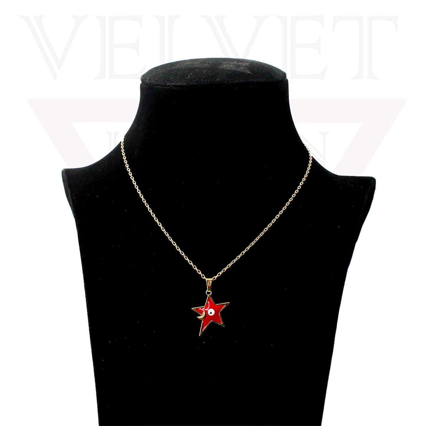 Pendant Necklace Small Colour Star Golden Chain Vintage Delicate Choker For Girl