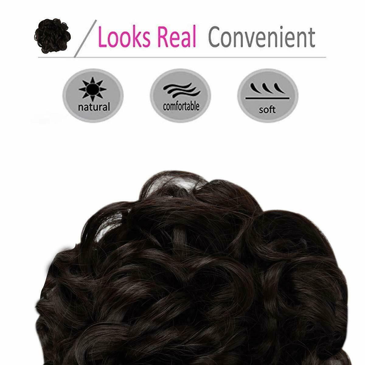 Curly Messy Bun Hair Piece Bobble Scrunchie Lady Natural Fake Hair Extensions