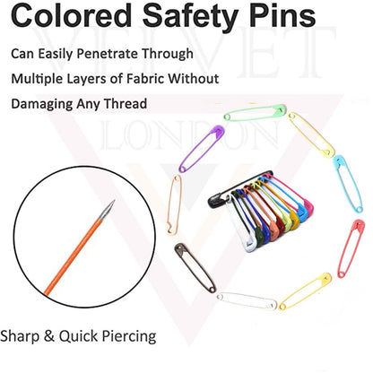 100 Pcs Safety Pins Multi-Color Craft Sewing Nickel Metal Plated For Cloth 4 CM