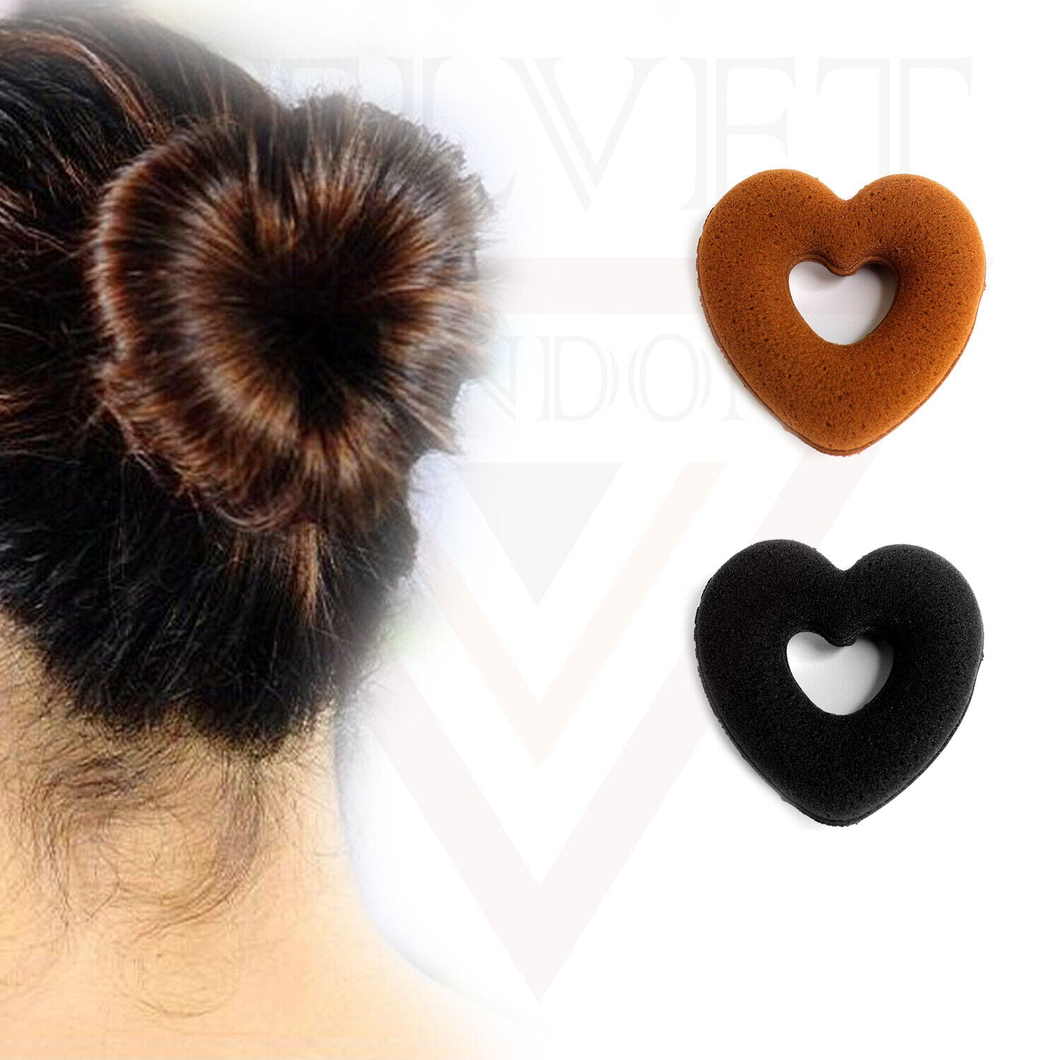 Magic Sponge Donut Heart Shaped Hair Curler Bun Maker Hair Bun Styling Tools