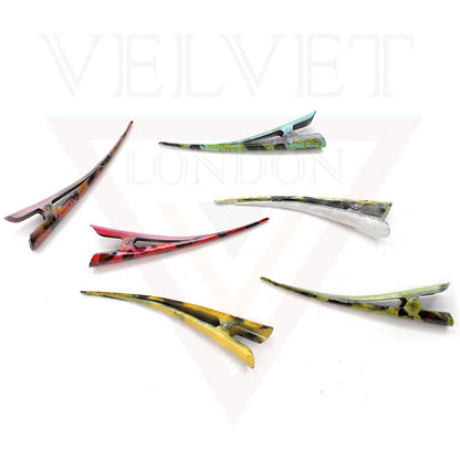 3x Duckbill Hair Clips Assorted Design Metal Crocodile Barrettes Teeth Clips 
