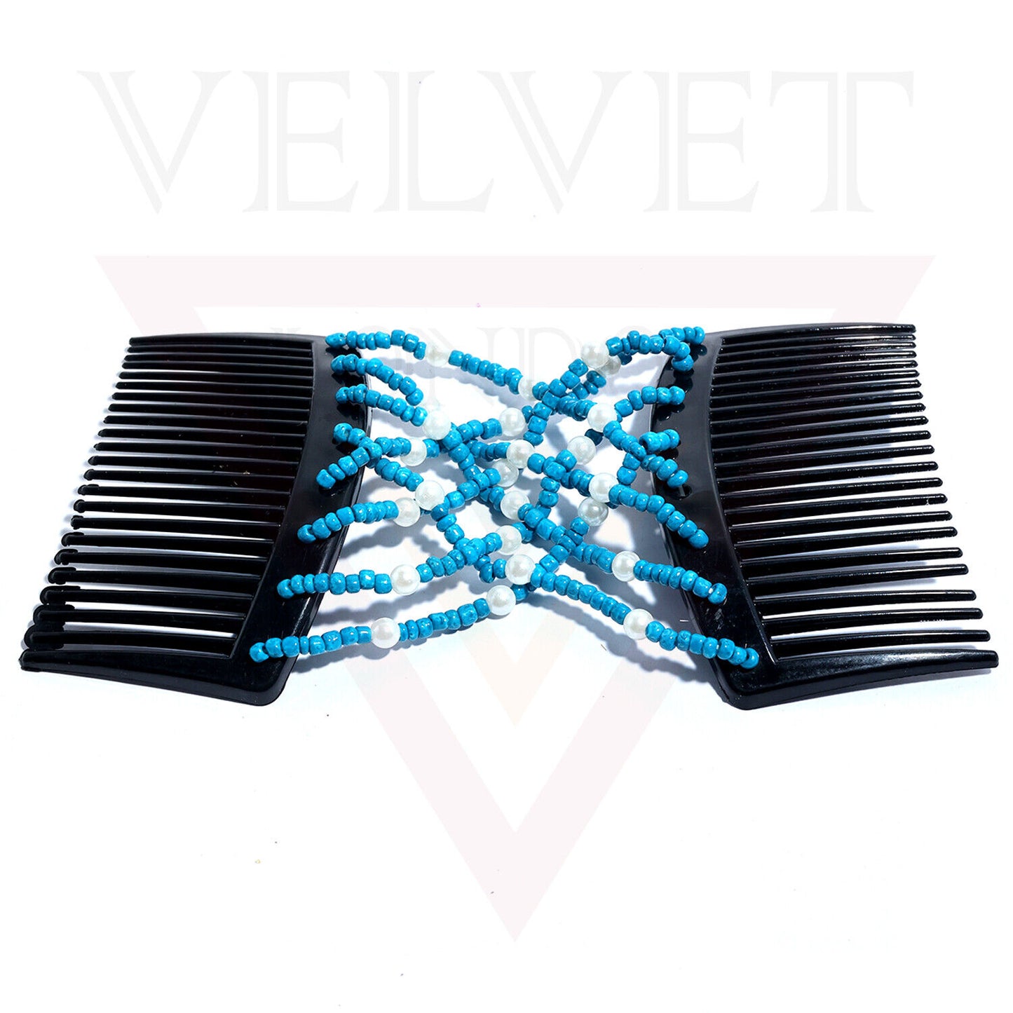 Hair Double Clips Beads Pearl Hair Comb Slides Magic Hair Combs Stretchy Clip UK