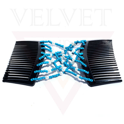 Hair Double Clips Beads Pearl Hair Comb Slides Magic Hair Combs Stretchy Clip UK