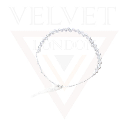 Headbands Big Pearl Tiara Crown Twin Pearl With Wire Ribbon For Party Wedding