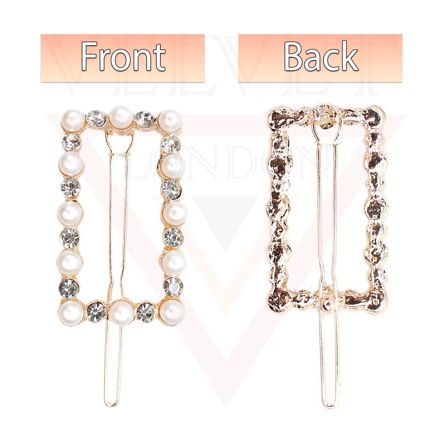 Hair Clips Pins Korean Style Pearl & Crystal Barrette Hair Slide Snap Clips 3Pcs