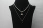 Chain Necklace 2 Layers Silver Chain Choker White Beads Pearl Jewelry Necklace