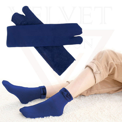 Fluffy Blue Velvet Socks Thumb Thermal Socks Winter Thick Socks Bed Snow Sock