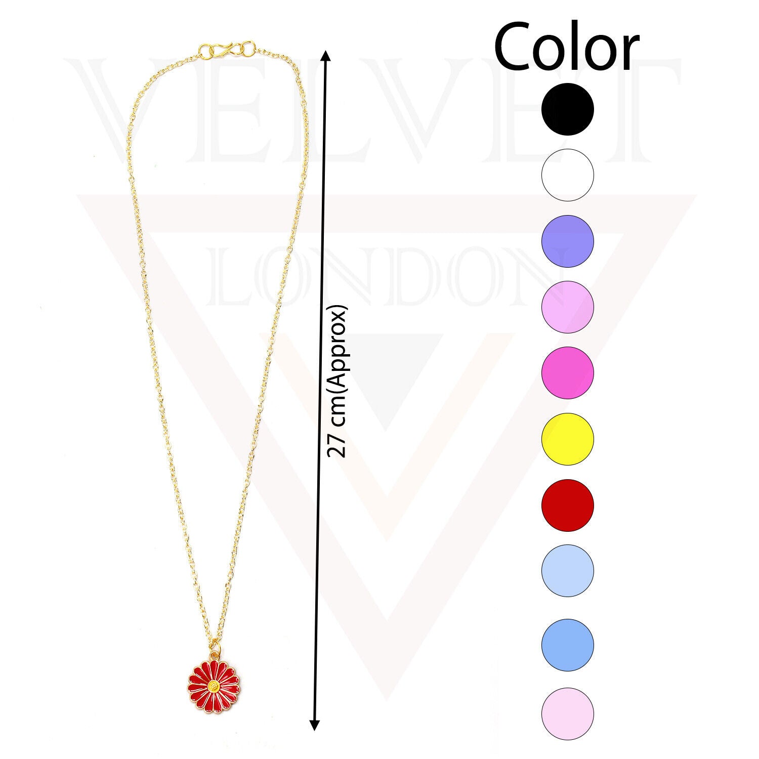 Pendant Necklace Small Colour Golden Sunflower Vintage Delicate Choker Chain