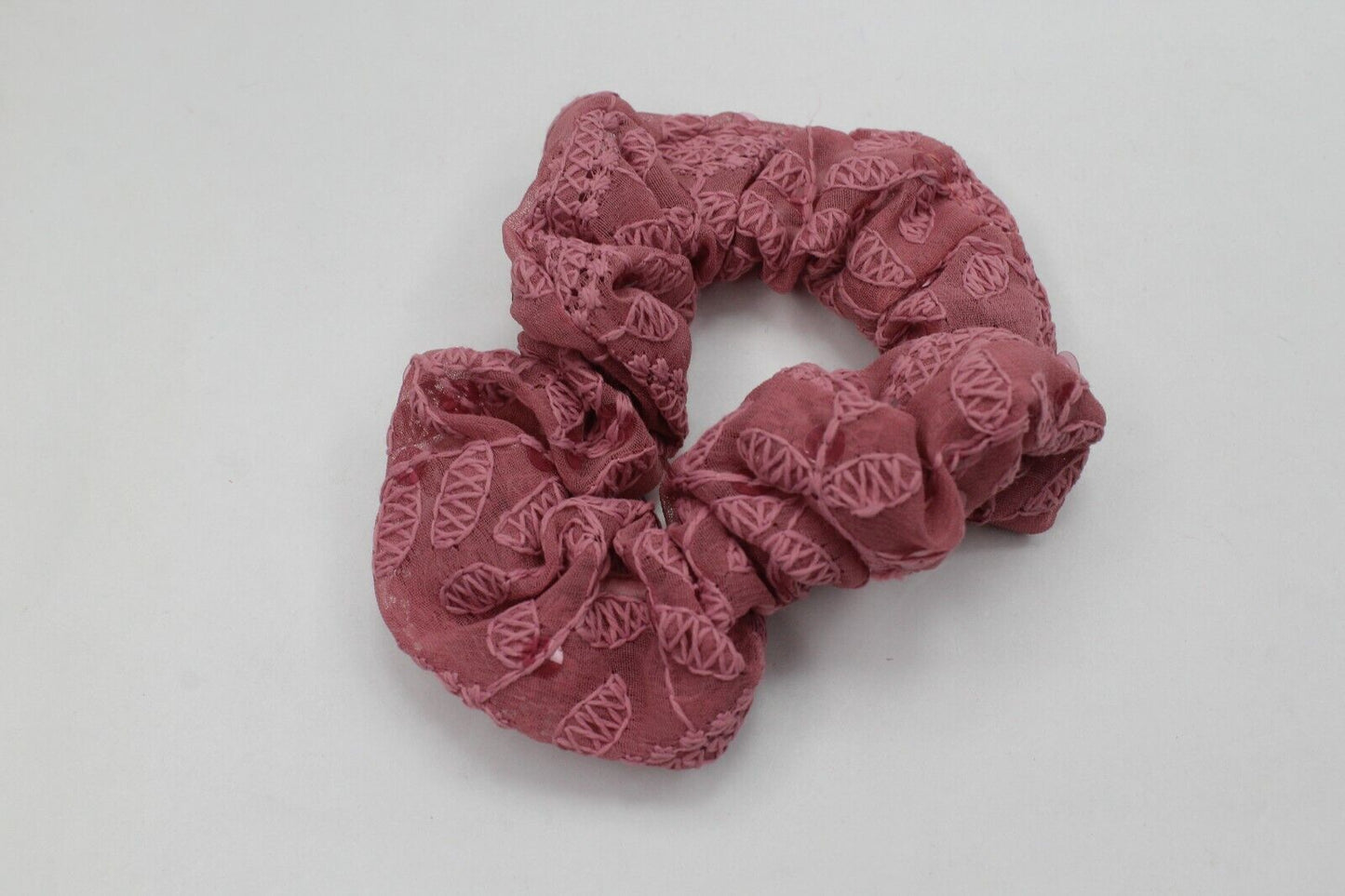 Embroidered Scrunchies Elastic Pony Tie Hair Beaded Bobble Bands Headwear