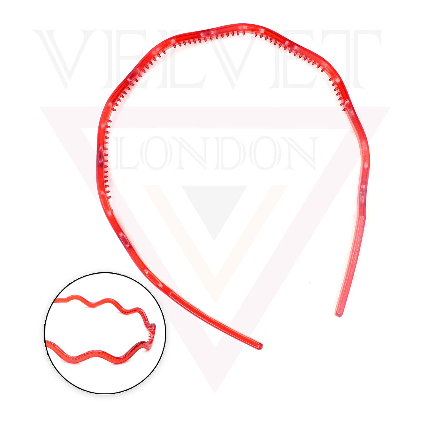 Wavey Hair Band Clear Hair Hoop With Teeth Comb Grip Headband Solid Headwears UK