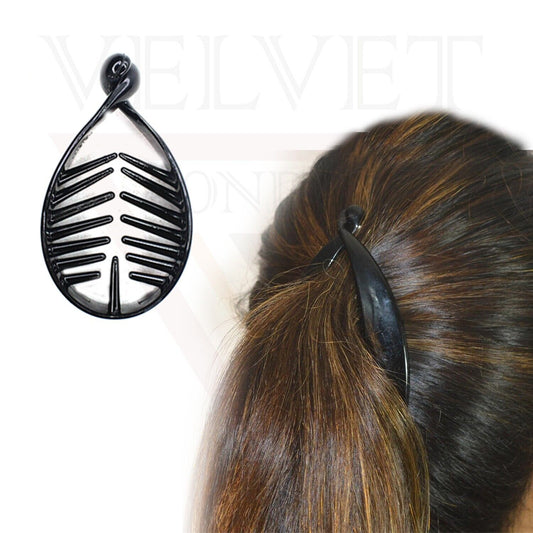 Black Banana Clip Twist Hair Claw Ponytail Fish Comb Clamp Hair Grip Girl Slide