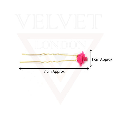 Hair Pins Rose U Pins Flower Pearl Diamond Glitter Hair Clips Brooch For Bridal 