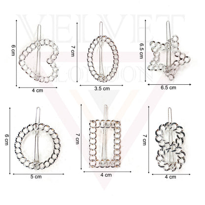 Silver Hair Clips Metal Infinity Pins Sliders Barrettes Korean Clips Hair Grip