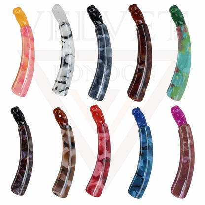 Banana Hair Clip Marbal Print Clamp Non-Slip Ponytail Holder Grip Pin Clutcher 