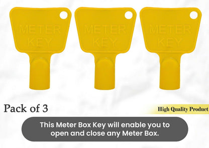 Meter Box Key Yellow Triangular Utility Plastic Meter Keys Cupboard Cabinet