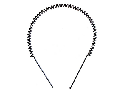 Metal Headbands Wavy Black Hair Band Spring Hair Hoop Black Unisex Men Women
