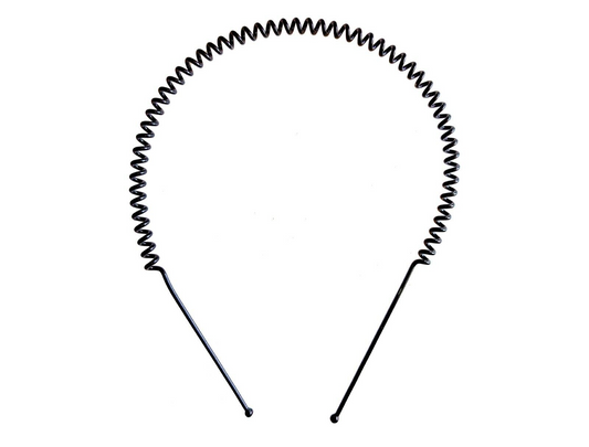 Metal Headbands Wavy Black Hair Band Spring Hair Hoop Black Unisex Men Women