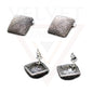 Retro Silver Oxidized Stud Earring Geometric Black Ear Stud Anitque Jewellery