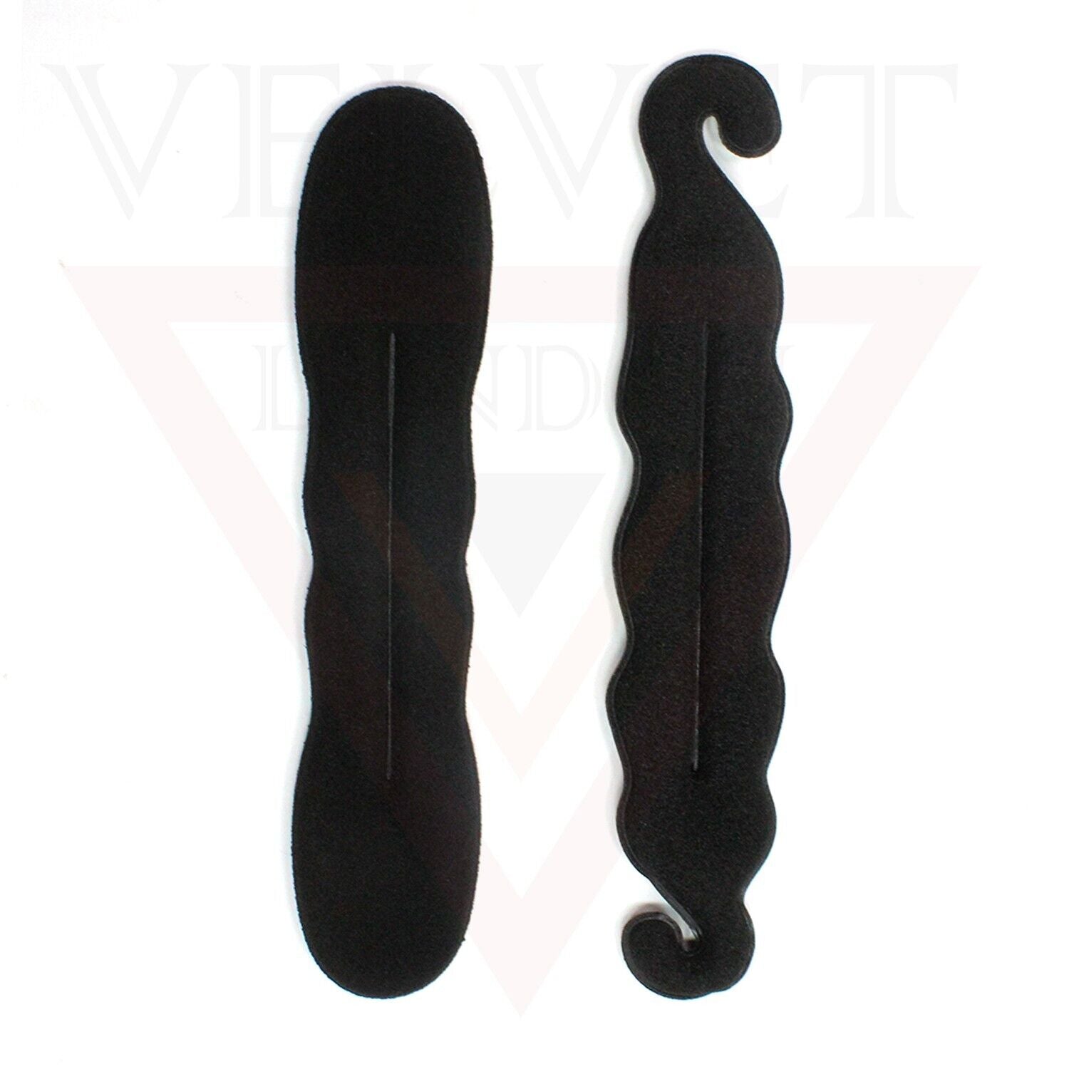 2Pcs Black Bun Maker Sponge Clip Curler Ring Twist Hair Styling Tool Donut Ring