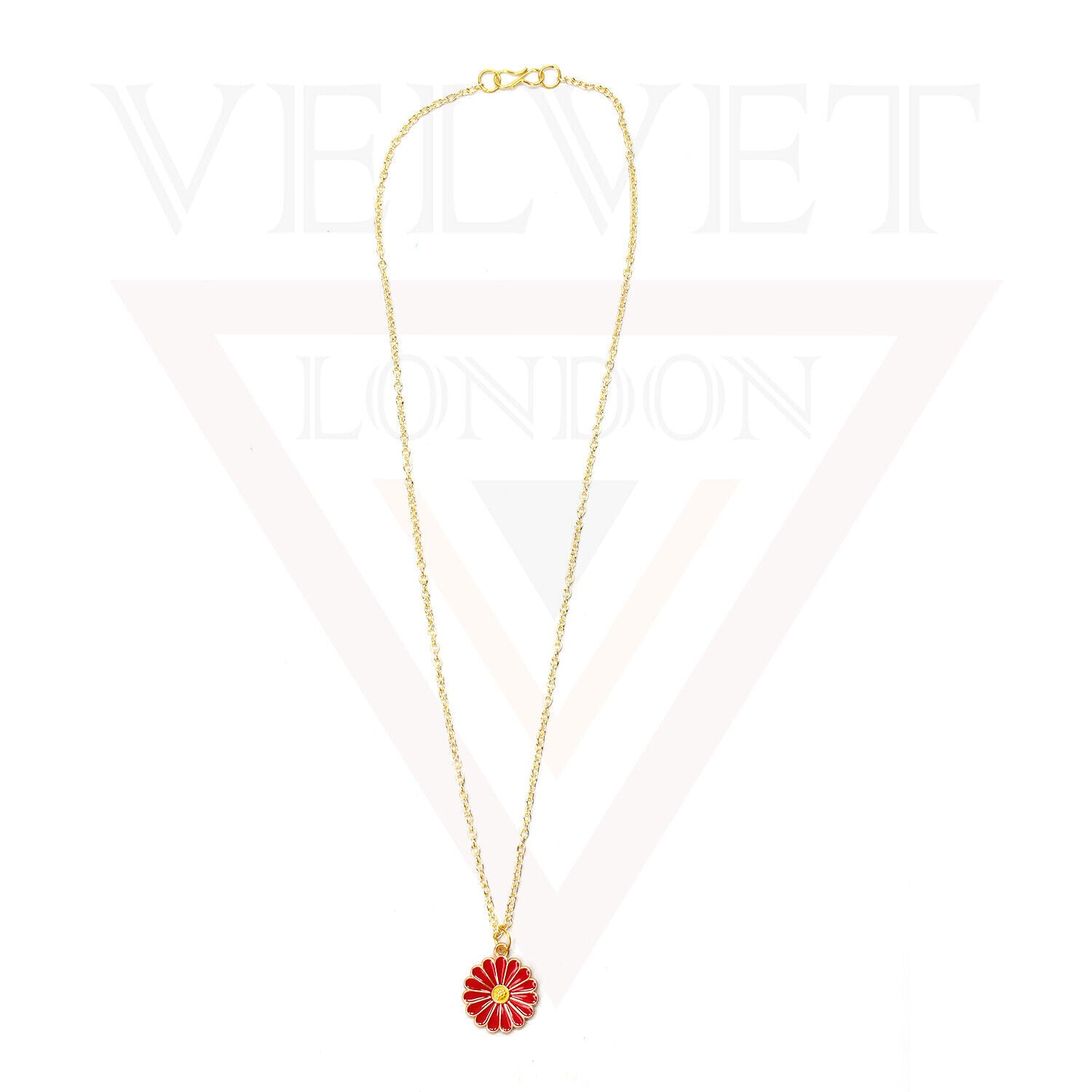 Pendant Necklace Small Colour Golden Sunflower Vintage Delicate Choker Chain