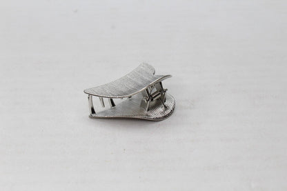 2x Lining Silver Hair Claw Metal Heart Shape Non-Slip Hair Clips Pins Grips UK
